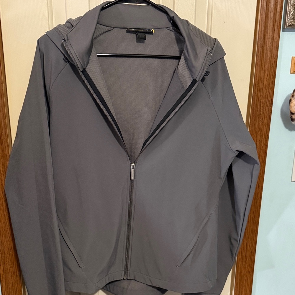 LG Gray Hooded lightweight jacket size Large